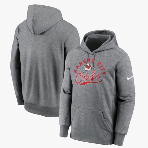 Nike Other - NEW Nike Large Kansas City Chiefs Dri Fit Hoodie Mens Gray Kangaroo Pocket NFL‎